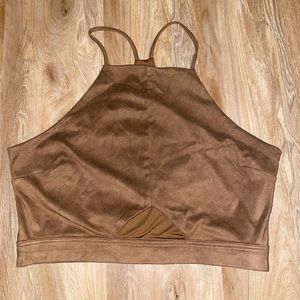 kendall & kylie halter crop top with keyhole